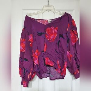 A New Day Puffy Sleeve Floral Top